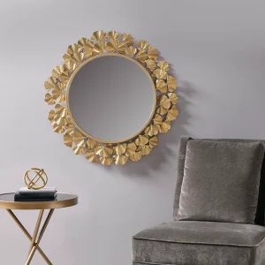 Leaf Round Wall Mirror